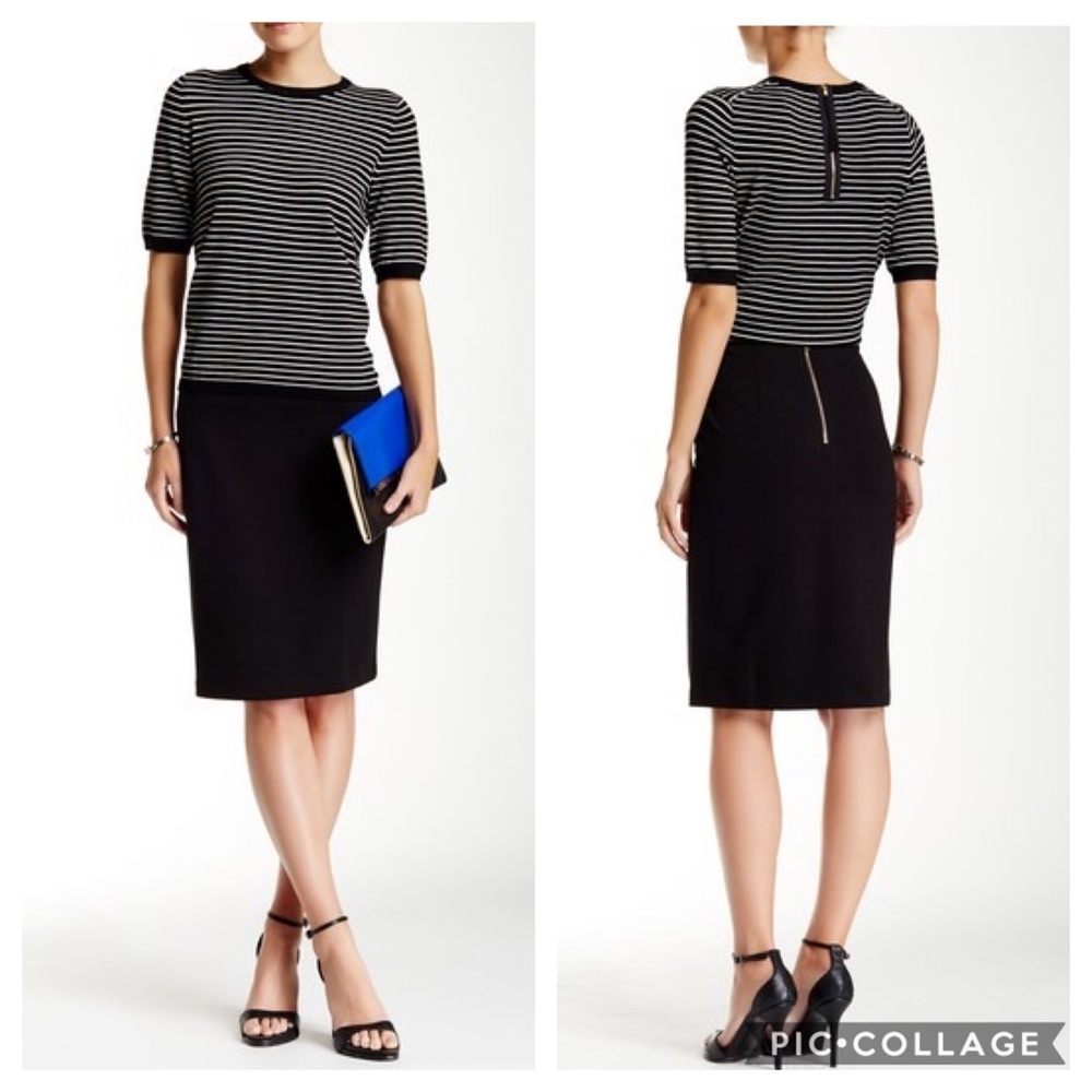 Philosophy Navy Ponte Knit Pencil Skirt XS NWT Back Zip Classic Work